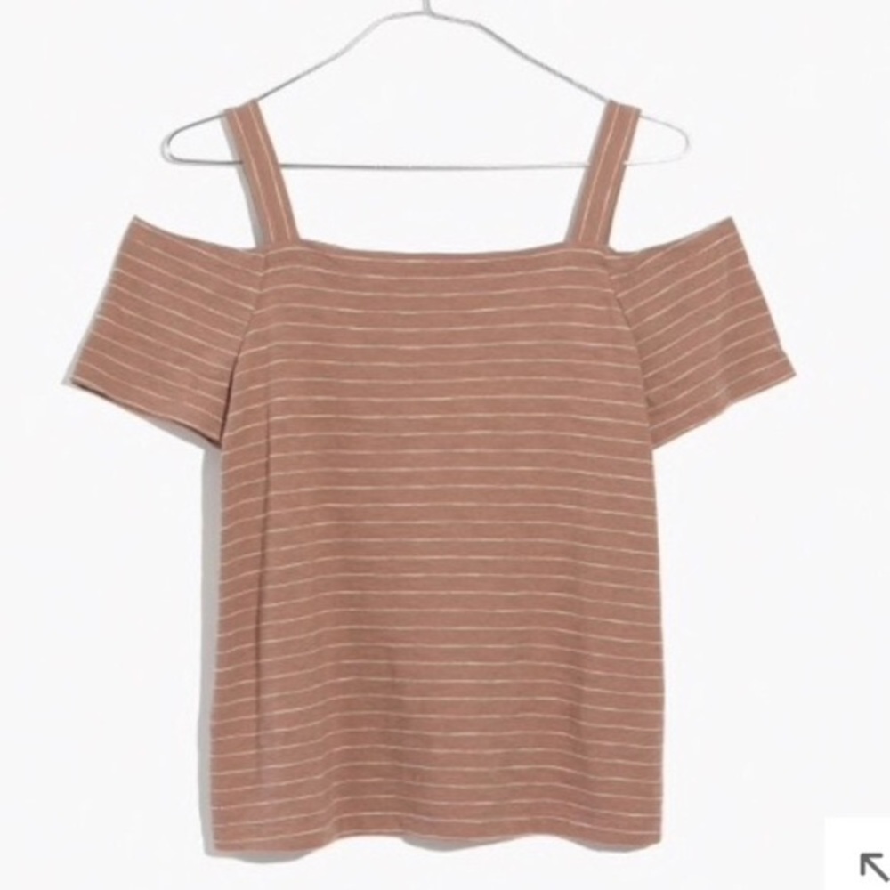 Madewell Striped Off the Shoulder T Shirt